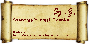 Szentgyörgyi Zdenka névjegykártya